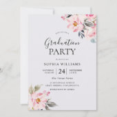 Dusty Rose Blues Blush Pink Graduation Party Einladung (Vorderseite)