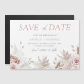 Dusty Rose Blues-Hochzeit speichern das Datum Magneteinladung (Vorne/Hinten)