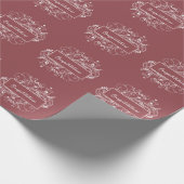 Dusty Rose Blühe Hochzeitszettel Geschenkpapier (Ecke)