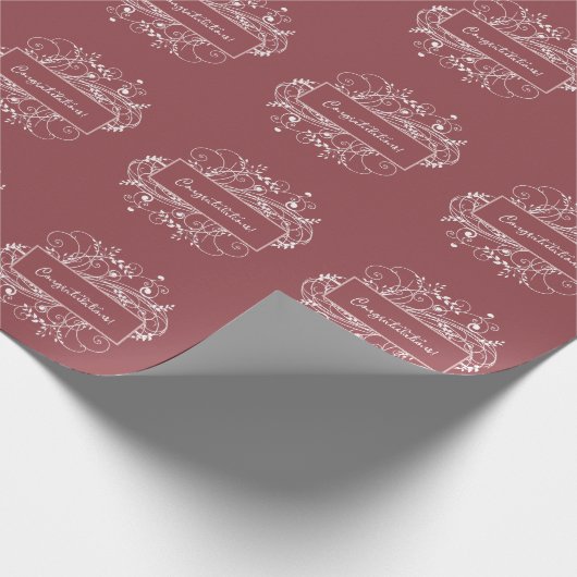 Dusty Rose Blühe Hochzeitszettel Geschenkpapier (Ecke)