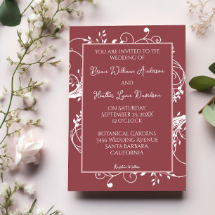 Dusty Rose Blühte Hochzeitseinladung Einladung