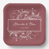 Dusty Rose Blühte Polterabend Paper Teller (Vorderseite)