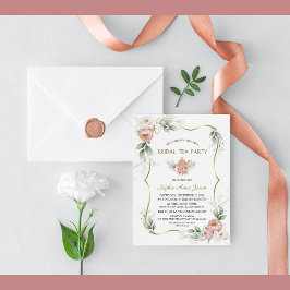 Dusty Rose Blume Airy Greenery Brautparty Einladung