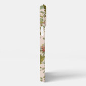 Dusty Rose Blume Art Muster auf hellrosa iPhone Hülle (Rechte Seite)