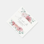 Dusty Rose Blume Elegant Botanical Mr. and Mrs. Serviette (Ecke)