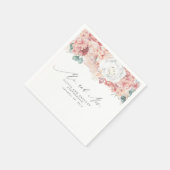 Dusty Rose Blume Elegant Botanical Mr. and Mrs. Serviette (Ecke)