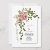 Dusty Rose Blume feiern Hochzeitsfeier Einladung (Vorderseite)