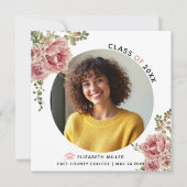 Dusty Rose Blume Klasse des 2023 Abschluss-Fotos Ankündigung (Vorderseite)