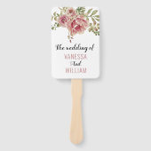 Dusty Rose Blume Typografie Hochzeitsprogramm Fächer (Vorderseite)