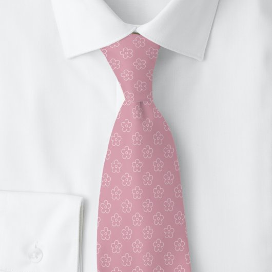 Dusty Rose Blumen-Doodle Krawatte