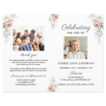 Dusty Rose Blumenbeerdigung Foto Programm