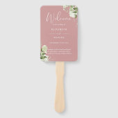 Dusty Rose Blumengrün Hochzeitsprogramm Fächer (Vorderseite)