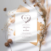 Dusty Rose Blumenherz Einladung zur Hochzeit