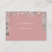 Dusty Rose Blumenkaskade wünscht gute Hochzeit Begleitkarte (Rückseite)