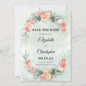 Dusty Rose Blumenreath Eukalyptus Greenery Save The Date (Vorderseite)