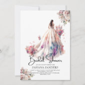 Dusty Rose Blumenschmuck Brautparty Einladung (Vorderseite)