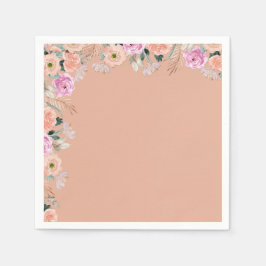 Dusty Rose Blumenstrauß (ohne Text) Serviette