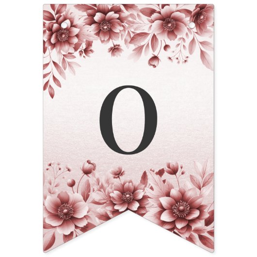 Dusty Rose Blumenzellenflagge Wimpelkette (Zweite Fahne)