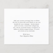 Dusty Rose Blumenzettel Hochzeit Dankeschön Karte (Rückseite)