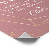 Dusty Rose Blush Brautparty Mimosa Bar Sign Poster (Ecke)
