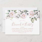 Dusty Rose Blush Brunch und Bubbly Brautparty Einladung (Vorderseite)