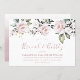 Dusty Rose Blush Brunch und Bubbly Brautparty Einladung