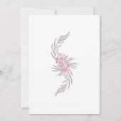 Dusty Rose Blush Burgundy Blumenstrauß Einladung (Rückseite)