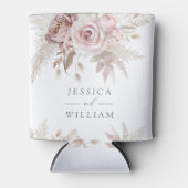 Dusty Rose Blush Elfenbeinblume Hochzeitsempfang Dosenkühler (Vorderseite)