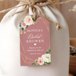 Dusty Rose Blush Floral Brautparty Vielen Dank Geschenkanhänger