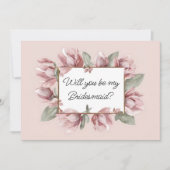 Dusty Rose Blush Floral sein Brautjungfrau Vorschl Einladung (Vorderseite)