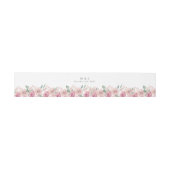 Dusty Rose Blush Floral Wedding Einladungsbanderole (Flach)