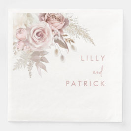 Dusty Rose & Blush Floral Wedding Verlobung Serviette