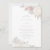 Dusty Rose, Blush & Ivory All Seasons Hochzeit Einladung (Vorderseite)