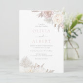 Dusty Rose, Blush & Ivory All Seasons Hochzeit Einladung (Stehend Vorderseite)