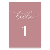 Dusty Rose Blush Minimalistische Hochzeitsstimmung Tischnummer (Rückseite)