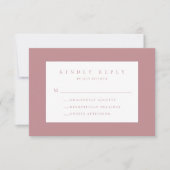 Dusty Rose Blush Modern Wedding RSVP Card (Vorderseite)