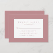 Dusty Rose Blush Modern Wedding RSVP Card (Vorne/Hinten)