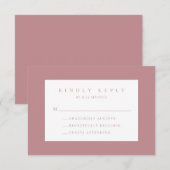 Dusty Rose Blush Modern Wedding RSVP Card Karte (Vorne/Hinten)