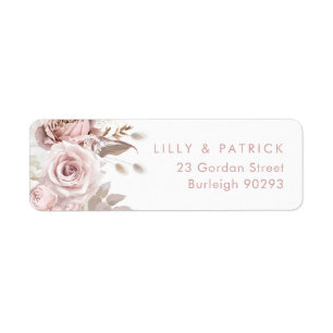 Dusty Rose & Blush Moderne Hochzeit-Rücksendeadres