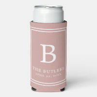 Dusty Rose/Blush Monogram Wedding Tall kann kühler