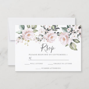 Dusty Rose Blush Pink Blume Hochzeit Verlobung RSVP Karte