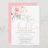 Dusty Rose Blush Pink Floral Brautparty Einladung (Vorne/Hinten)