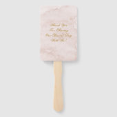 Dusty Rose Blush Pink Gold Peony Wedding Vielen Da Fächer (Rückseite)