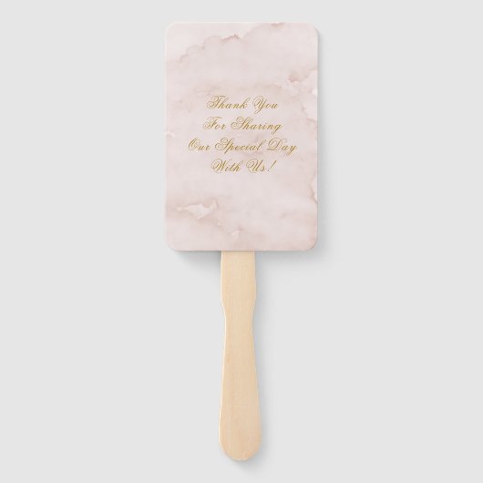 Dusty Rose Blush Pink Gold Peony Wedding Vielen Da Fächer (Rückseite)