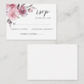 Dusty Rose Blush Pink Mauve Floral Wedding RSVP Begleitkarte (Vorne/Hinten)