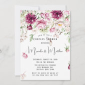 Dusty Rose & Blush Pink Paint Peony Couples Dusche Einladung (Vorderseite)