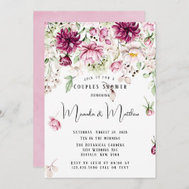 Dusty Rose & Blush Pink Paint Peony Couples Dusche Einladung