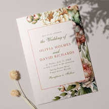 Dusty Rose Blush Pink Peony Wedding Einladung