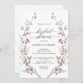 Dusty Rose Blush Pink Wild Blume Brautparty Einladung (Vorne/Hinten)