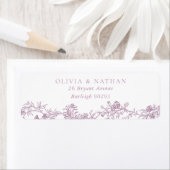 Dusty Rose & Blush Vintage Hochzeit Rücksendeadres (Insitu)